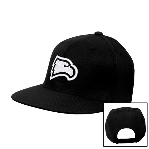  Black Flat Bill Snapback Hat - Primary Mark