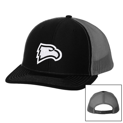  Richardson Black/Charcoal Trucker Hat - Primary Mark