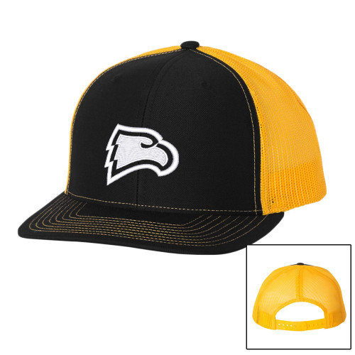 Richardson Black/Gold Trucker Hat - Primary Mark