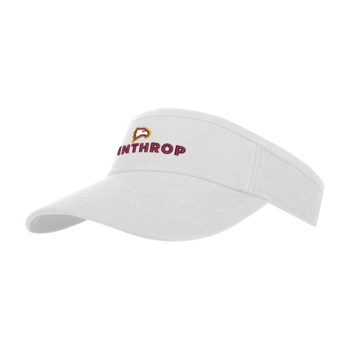  White Visor - Athletic Wordmark Stacked