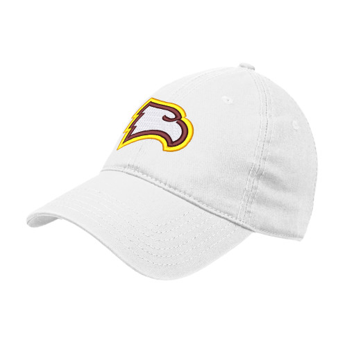  White Unstructured Adjustable Low Profile Hat - Primary Mark