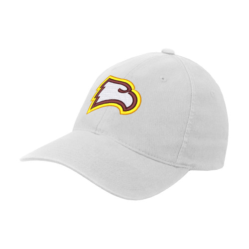  White Flexfit Structured Low Profile Hat - Primary Mark
