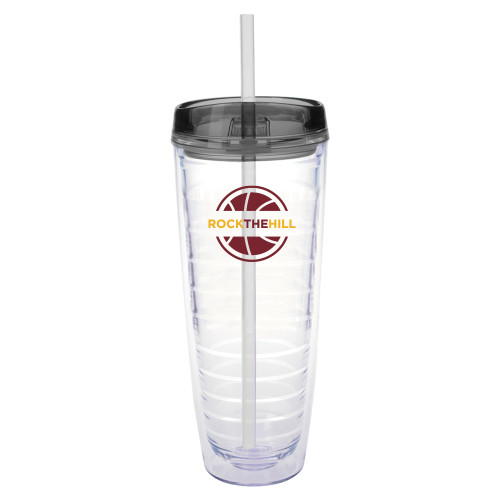  Tritan Double Wall Tumbler w/Charcoal Top 26oz - Rock The Hill One Color Basketball