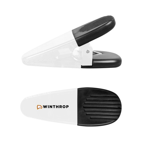  White Crocodile Clip/Magnet - Athletic Wordmark Horizontal