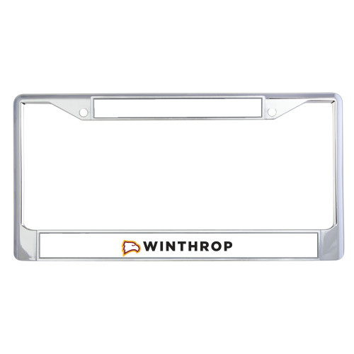  Metal License Plate Frame in Chrome - Athletic Wordmark Horizontal