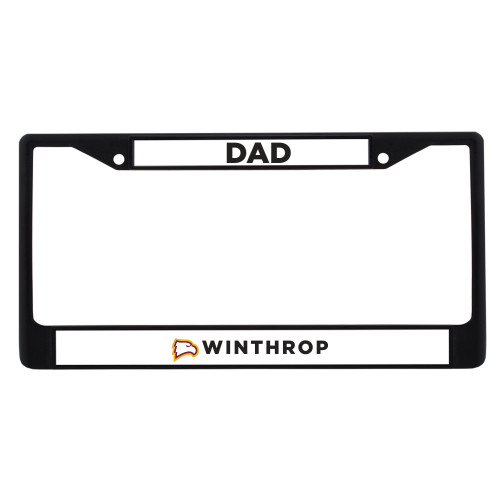  Dad Metal License Plate Frame in Black - Athletic Wordmark Horizontal