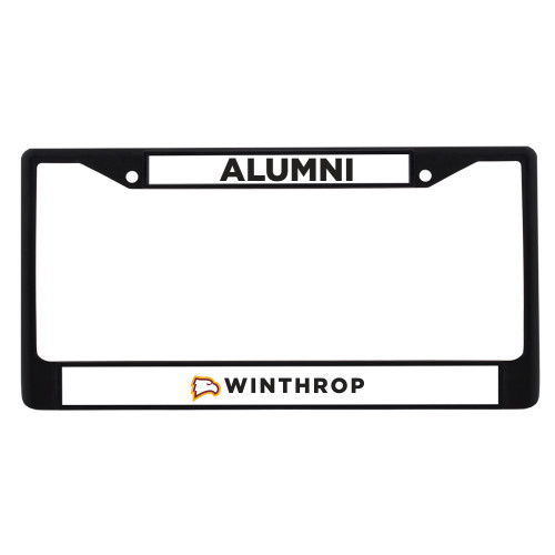  Alumni Metal License Plate Frame in Black - Athletic Wordmark Horizontal