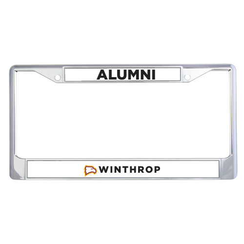  Alumni Metal License Plate Frame in Chrome - Athletic Wordmark Horizontal