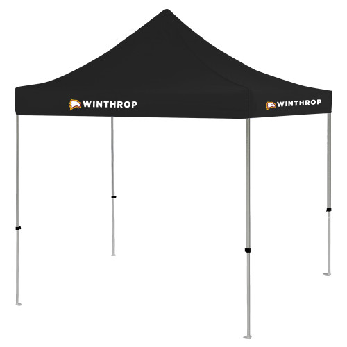  9 ft x 9 ft Black Tent - Athletic Wordmark Horizontal