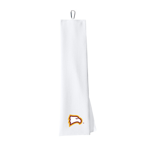  White Waffle Microfiber Golf Towel - Primary Mark