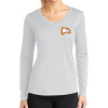 Thumbnail image for  Womens White Performance Long Sleeve V Neck Shirt
