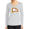 Thumbnail image for  Womens White Performance Long Sleeve V Neck Shirt