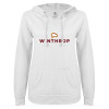 Thumbnail image for  ENZA Womens White V Notch Raw Edge Fleece Hoodie