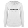 Thumbnail image for  ENZA Womens White V Notch Raw Edge Fleece Hoodie