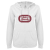 Thumbnail image for  ENZA Womens White V Notch Raw Edge Fleece Hoodie
