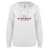 Thumbnail image for  ENZA Womens White V Notch Raw Edge Fleece Hoodie