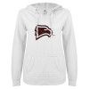 Thumbnail image for  ENZA Womens White V Notch Raw Edge Fleece Hoodie