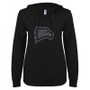 Thumbnail image for  ENZA Womens Black V Notch Raw Edge Fleece Hoodie