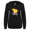 Thumbnail image for  ENZA Womens Black V Notch Raw Edge Fleece Hoodie