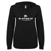 Thumbnail image for  ENZA Womens Black V Notch Raw Edge Fleece Hoodie