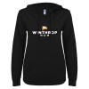 Thumbnail image for  ENZA Womens Black V Notch Raw Edge Fleece Hoodie