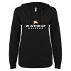 Thumbnail image for  ENZA Womens Black V Notch Raw Edge Fleece Hoodie