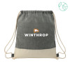 Thumbnail image for  Split Recycled Cotton Natural/Black Drawstring Bag