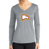 Thumbnail image for  Womens Grey Performance Long Sleeve V Neck Shirt