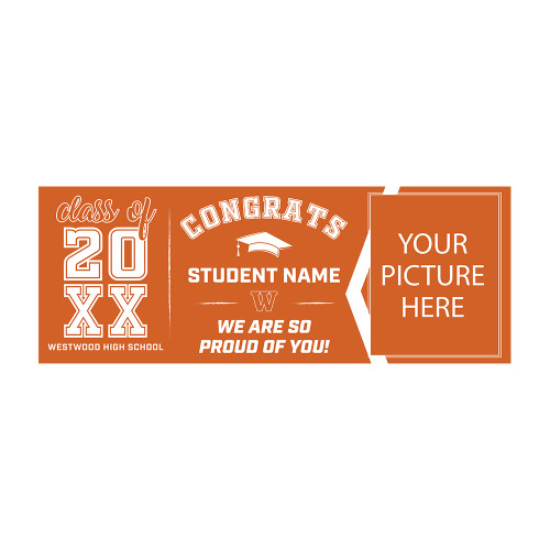  Personalized 3 x 8 Graduation Banner - Congrats Personalized Banner