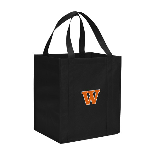 Non Woven Black Grocery Tote - W