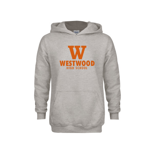  Youth Grey Fleece Hood - W Westwood High School Stacked