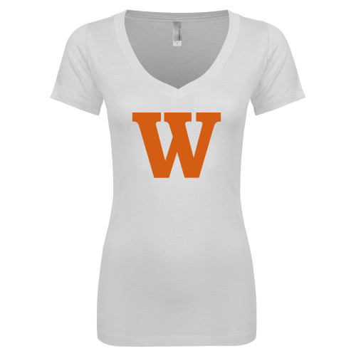  Next Level Womens White Ideal V Tee - W