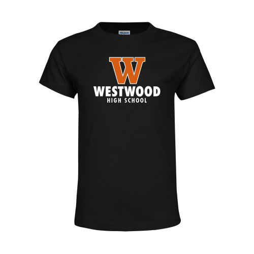 Youth Black T Shirt - W Westwood High School Stacked