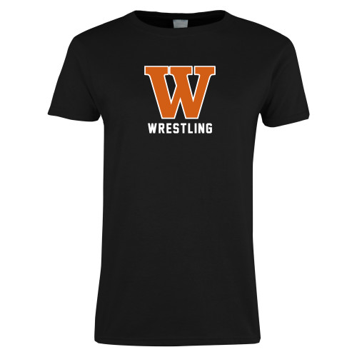  Womens Black Short Sleeve Tee - Wrestling