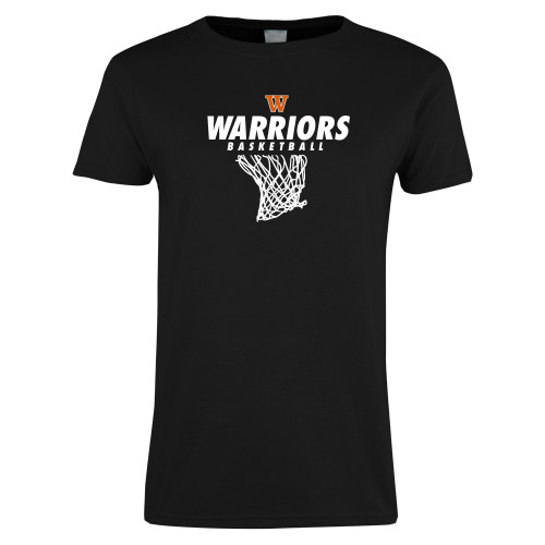 Womens Black Short Sleeve Tee - Basketball Net