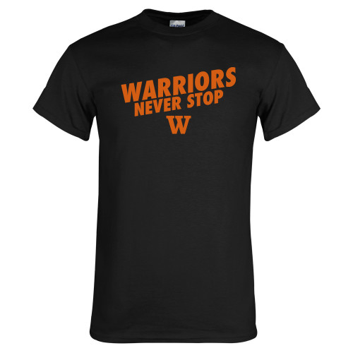  Black T Shirt - Warriors Never Stop