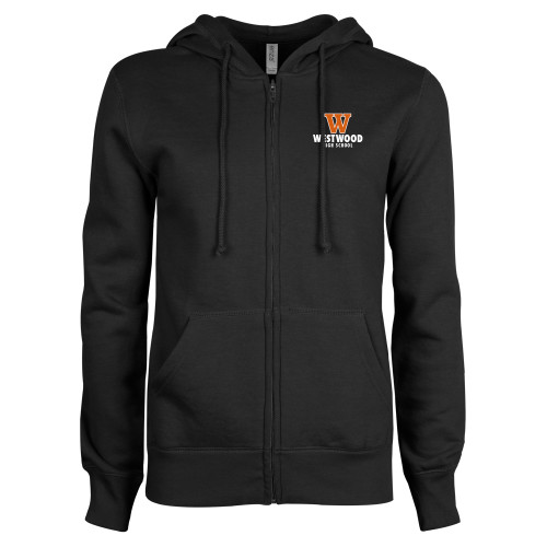  ENZA Womens Black Fleece Full Zip Hoodie - W Westwood High School Stacked