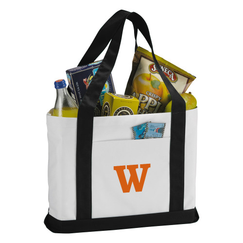  Contender White/Black Canvas Tote - W