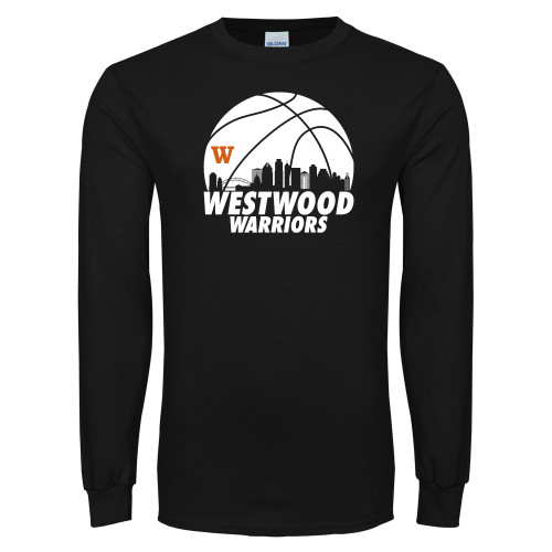  Black Long Sleeve T Shirt - Skyline in Basketball
