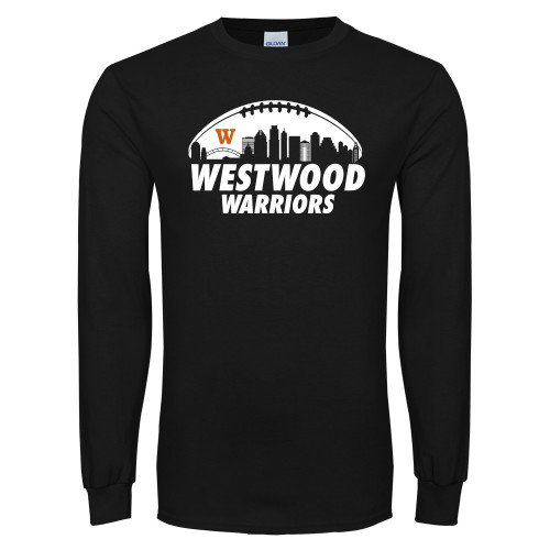  Black Long Sleeve T Shirt - Skyline in Football