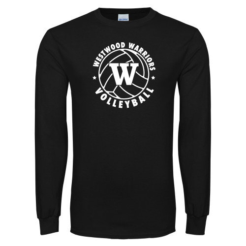  Black Long Sleeve T Shirt - W on Volleyball