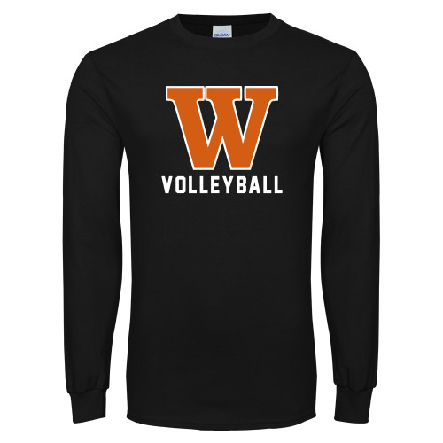  Black Long Sleeve T Shirt - Volleyball