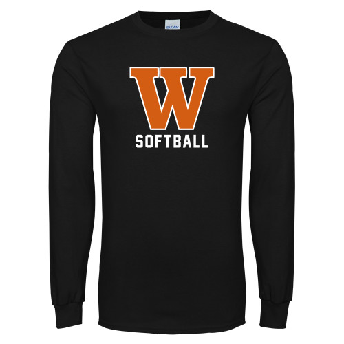  Black Long Sleeve T Shirt - Softball