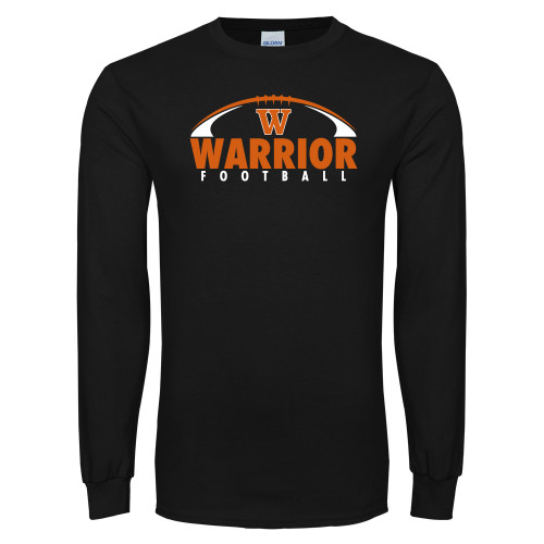  Black Long Sleeve T Shirt - Football Arched