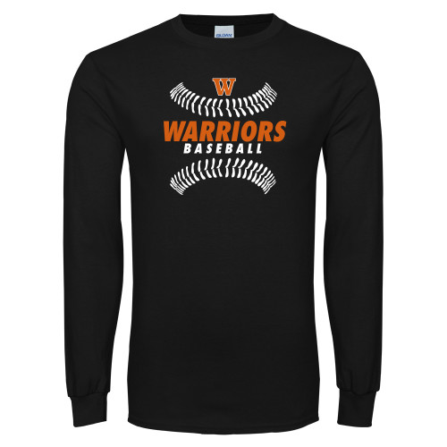  Black Long Sleeve T Shirt - Baseball Seams