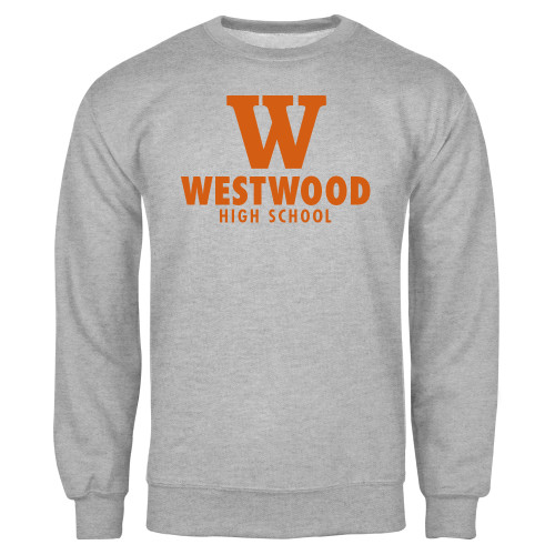  Grey Fleece Crew - W Westwood High School Stacked