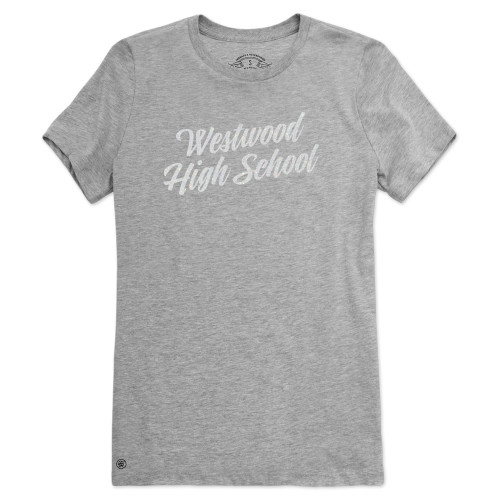  Fall Rush Ladies Athletic Grey T Shirt - C White Soft Glitter