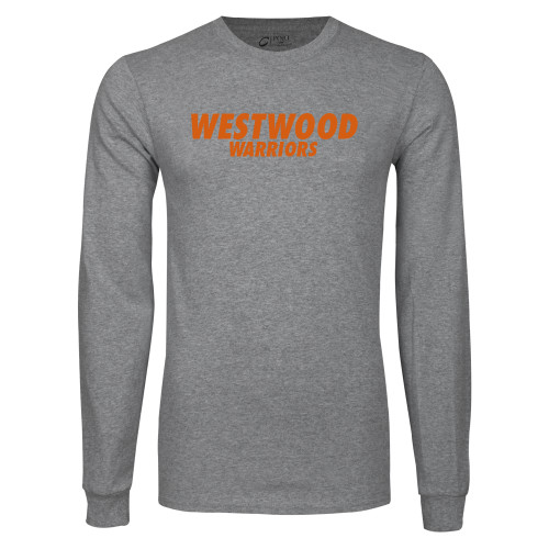  Grey Long Sleeve T Shirt - Westwood Warriors