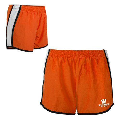  Womens Orange/White Team Short - W Westwood High School Stacked