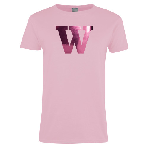 Womens Pink Short Sleeve Tee - W Foil